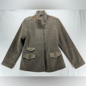 Orvis Jacket Blazer Womens M Herringbone Trim Elbow Patches Equestrian Field